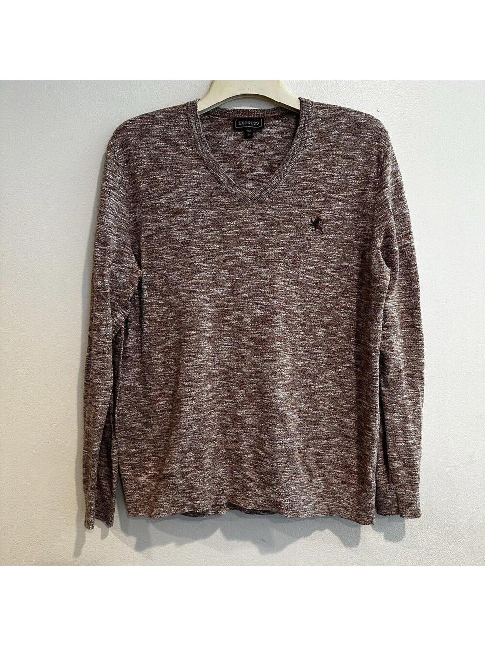 Express Pullover Sweater Marled Brown/Beige Mens  Size L